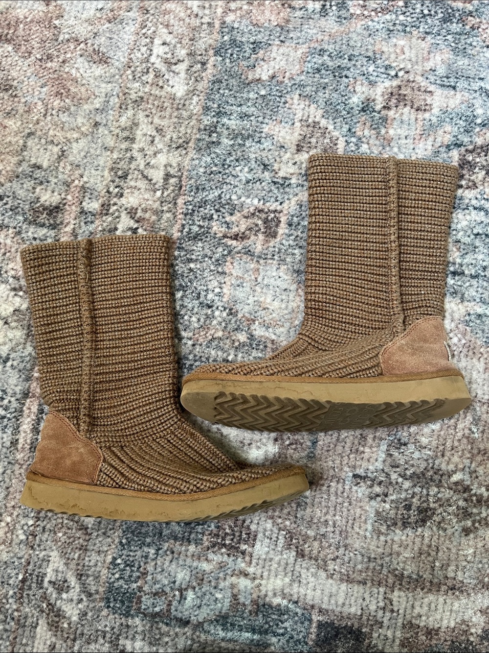 UGG Classic Cardy knit boots featuring a slouchy sweater-knit shaft